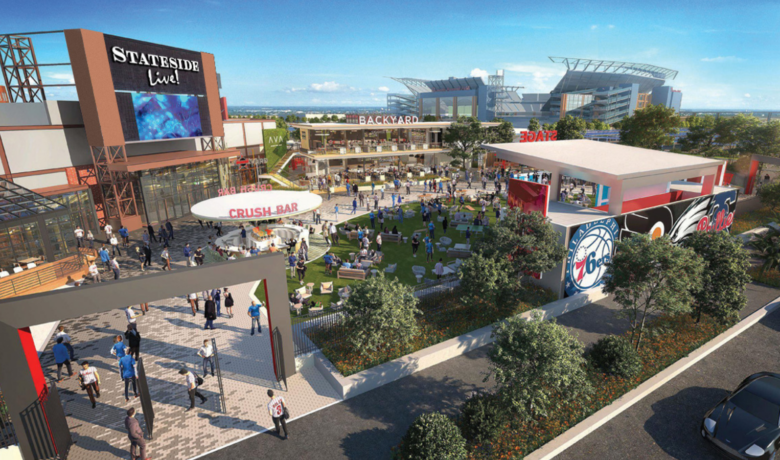 Arial view of renderings of Statesode Live!